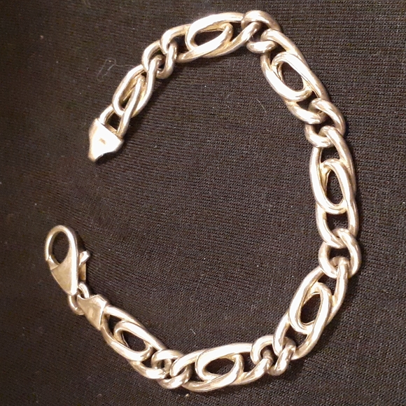 STERLING SILVER LINK BRACELET 8" - Picture 2 of 5